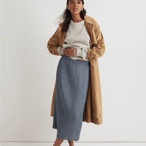Madewell Plissé Midi Slip Skirt, sz small
